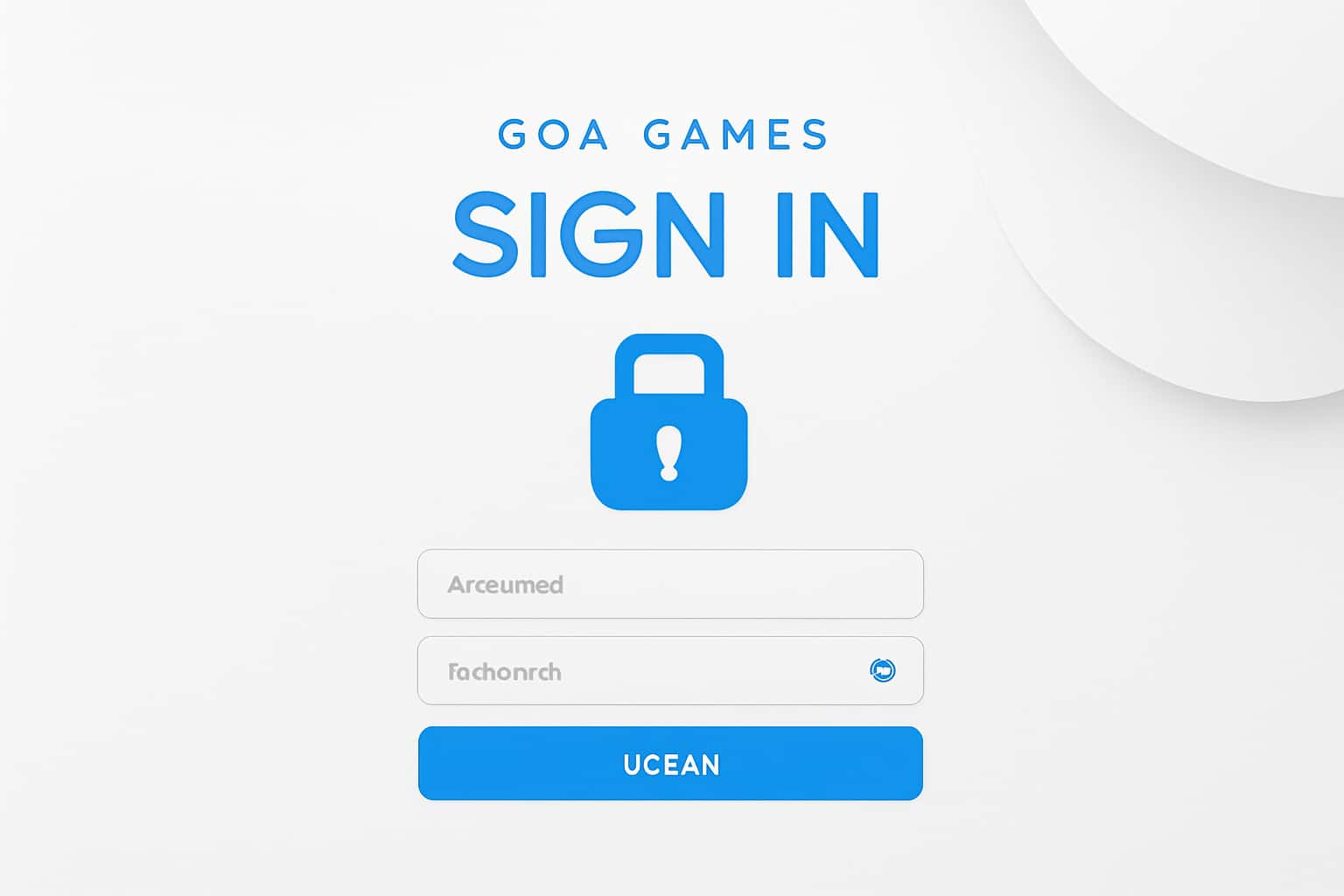 Goa Games Sign In & Dashboard Interface