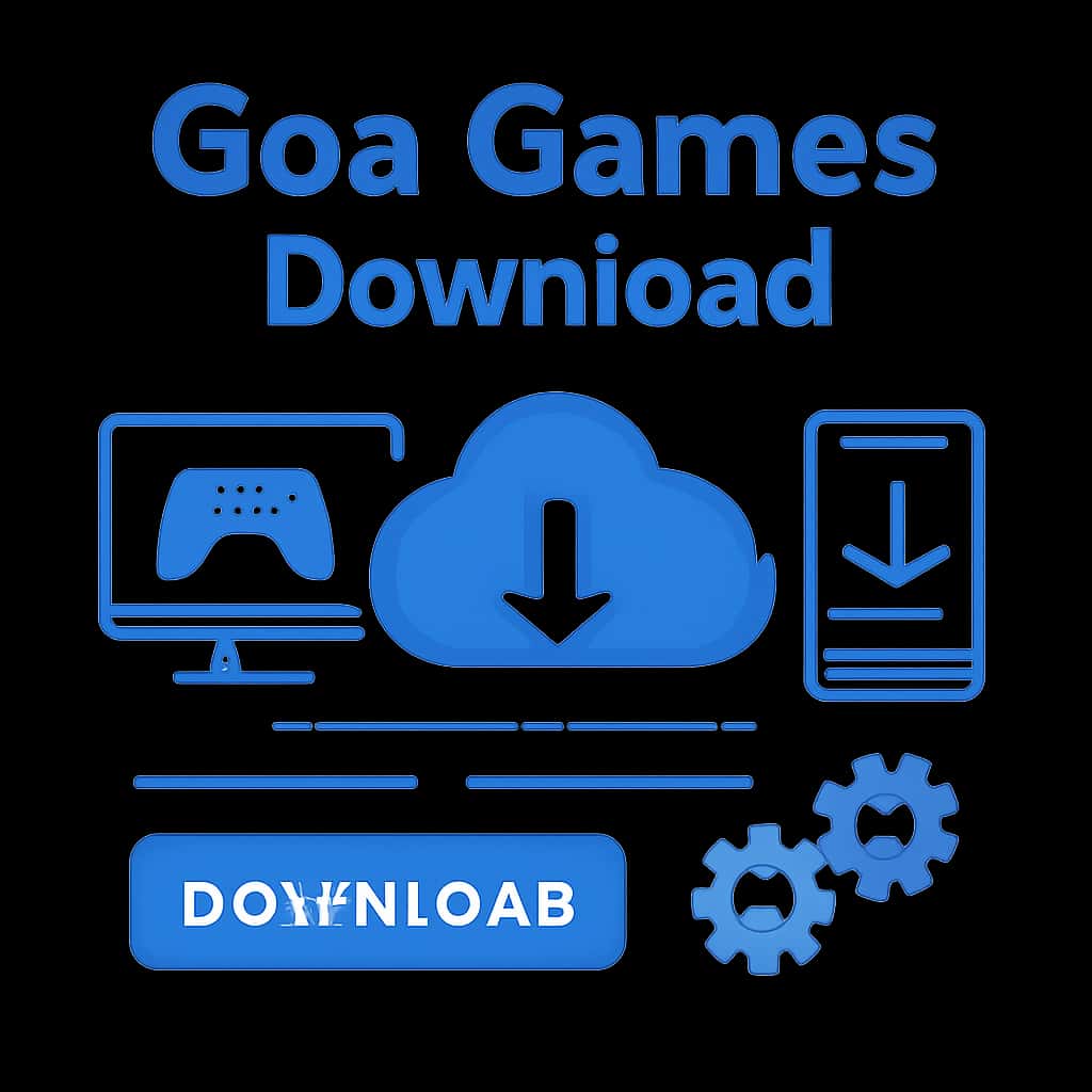 Diagram illustrating the steps to download Goa Games.