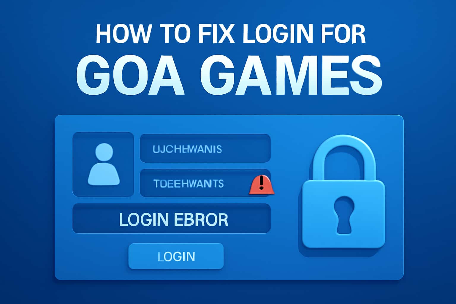 Visual representation of login troubleshooting for Goa Games.