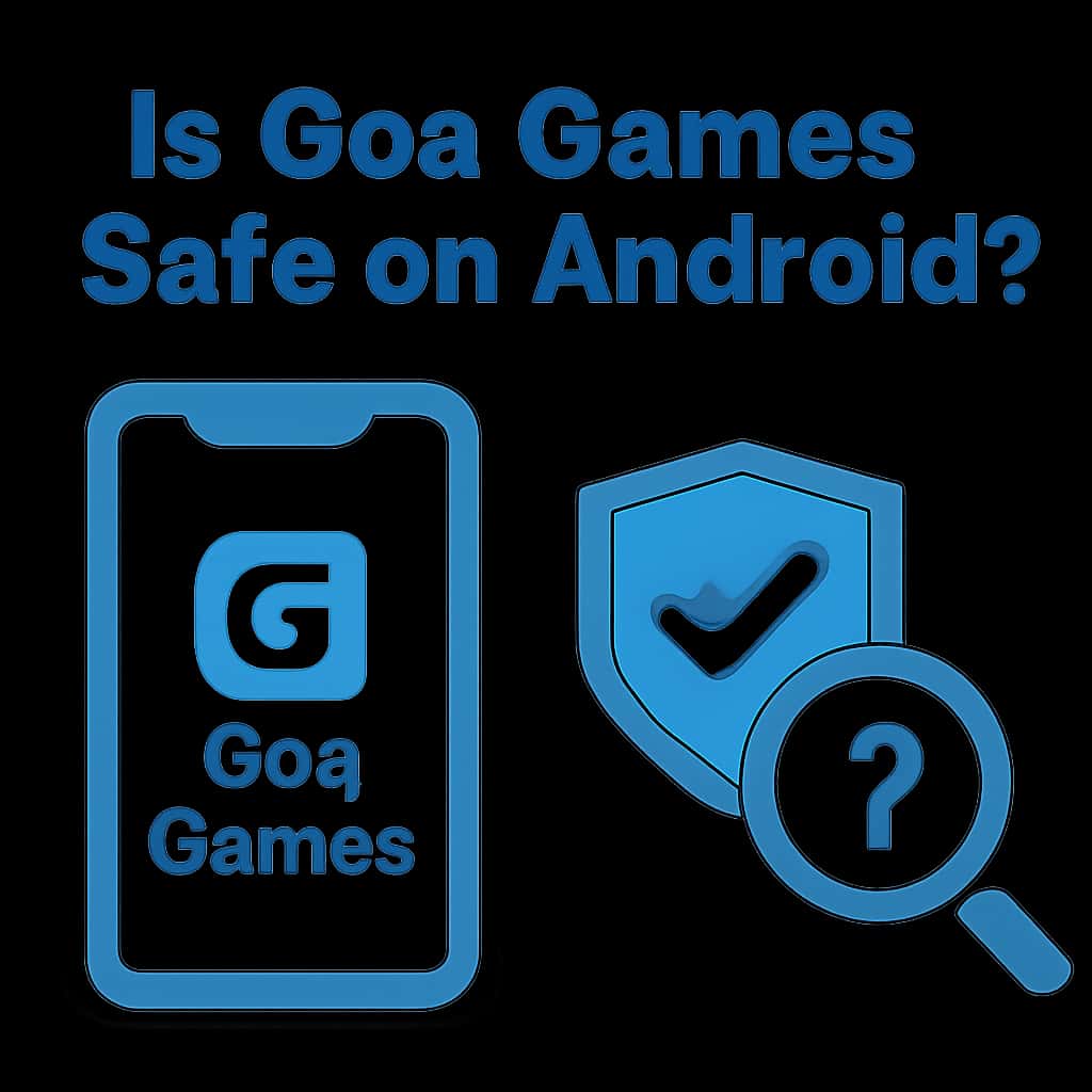 Illustration explaining the safety aspects of Goa Games on Android devices.