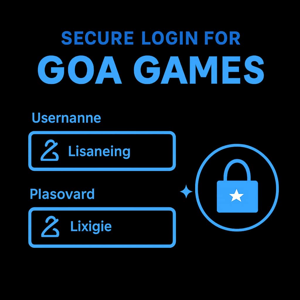 An illustration explaining secure login steps for Goa Games.